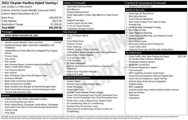 Used 2022 Chrysler Pacifica Touring-L FWD image 38