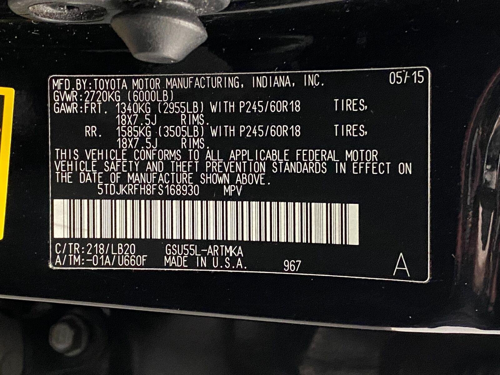 Used 2015 Toyota Highlander XLE AWD/4WD image 32