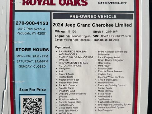 Used 2024 Jeep Grand Cherokee Limited AWD/4WD image 31