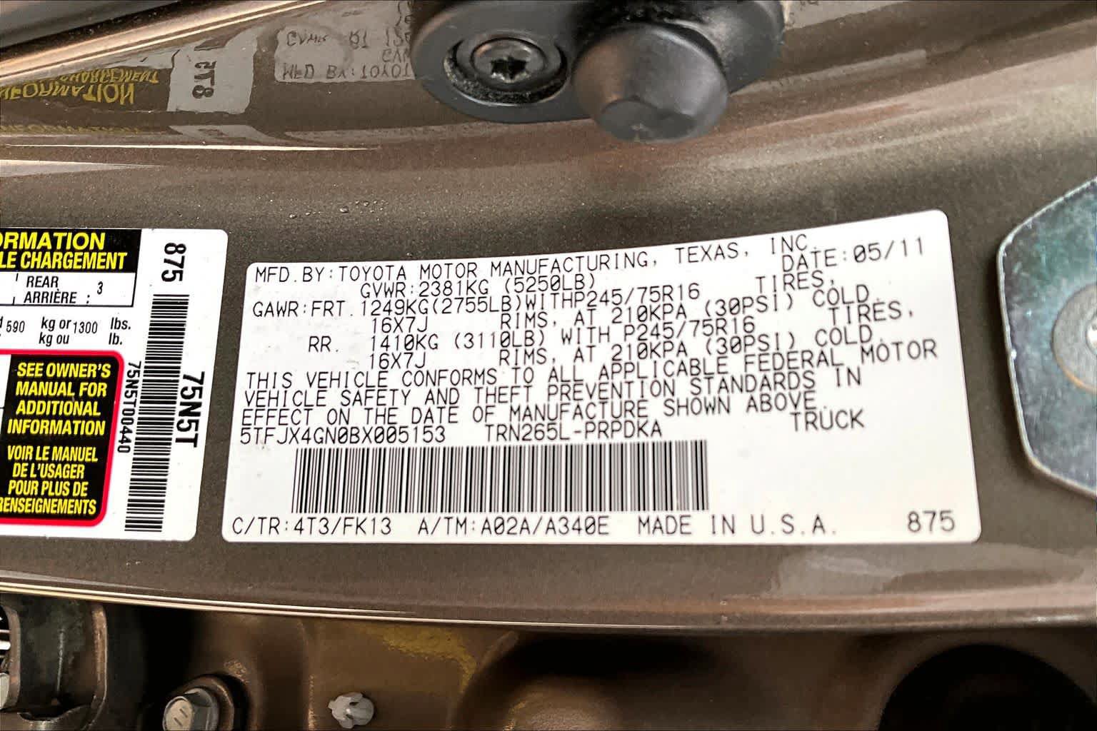 Used 2011 Toyota Tacoma PreRunner w/ SR5 Pkg #2 RWD image 36