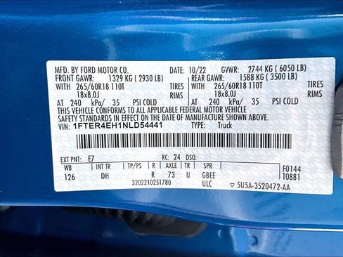 Used 2022 Ford Ranger Lariat w/ Equipment Group 501A High RWD image 20