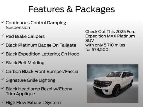 Certified 2025 Ford Expedition Max Platinum w/ Stealth Performance Package AWD/4WD image 8
