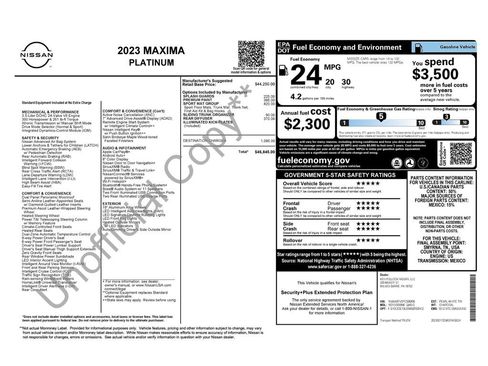 Certified 2023 Nissan Maxima Platinum w/ Sport Mat Group FWD image 30