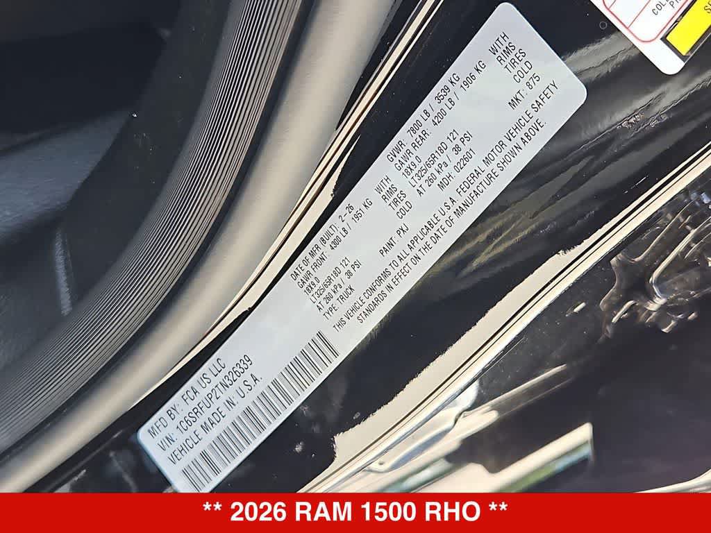 New 2026 RAM 1500 RHO w/ RHO Level 1 Equipment Group AWD/4WD image 39