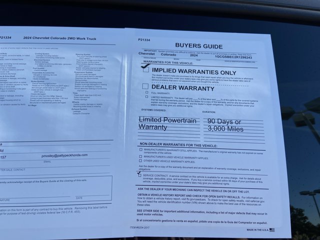Used 2024 Chevrolet Colorado W/T RWD image 5