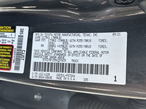 Certified 2021 Toyota Tundra SR5 w/ SR5 Leather Package RWD image 35