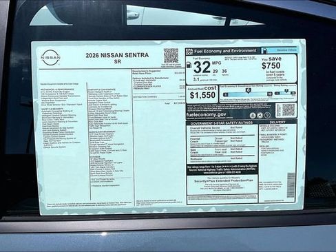 New 2026 Nissan Sentra SR w/ Floor Mat Package FWD image 13