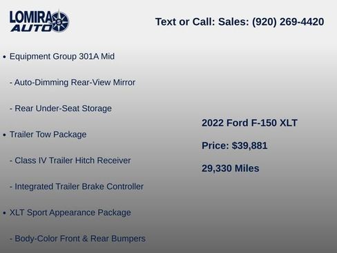 Used 2022 Ford F150 XLT w/ Equipment Group 301A Mid AWD/4WD image 7