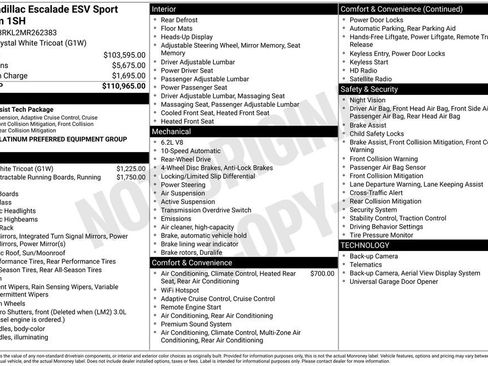 Used 2021 Cadillac Escalade ESV Sport Platinum RWD image 87