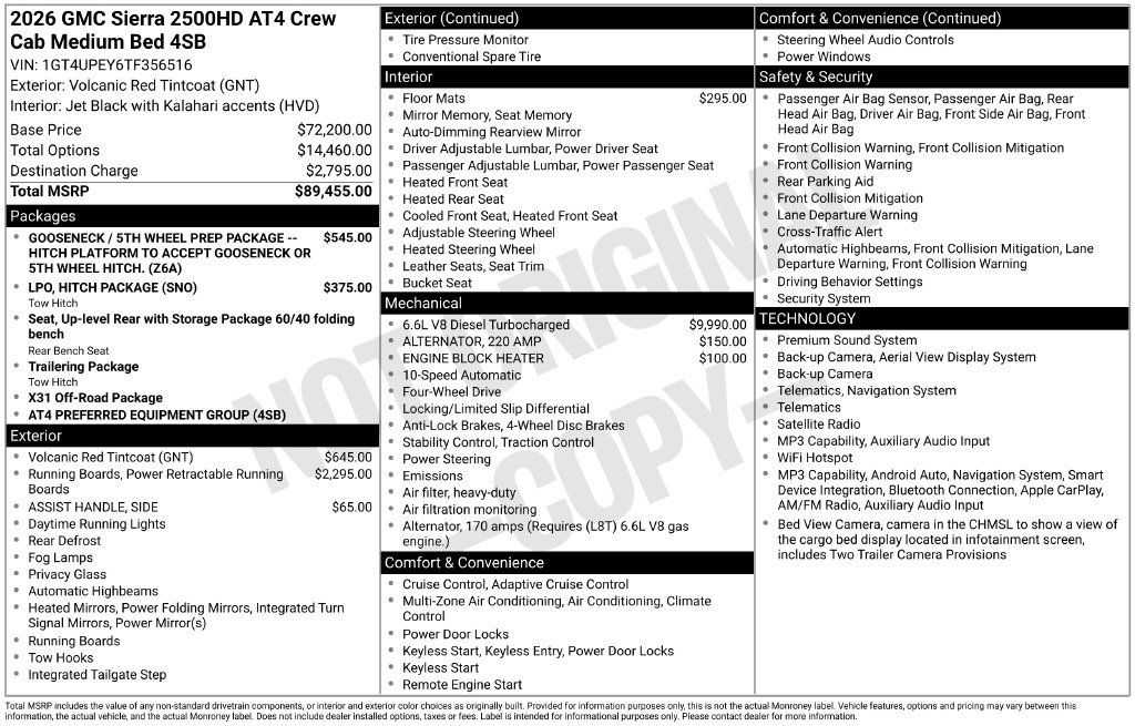 New 2026 GMC Sierra 2500 AT4 AWD/4WD image 3