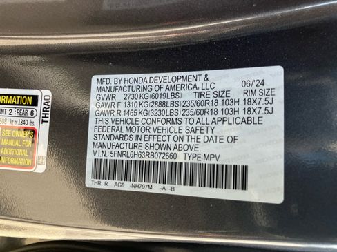 Certified 2024 Honda Odyssey EX-L image 39