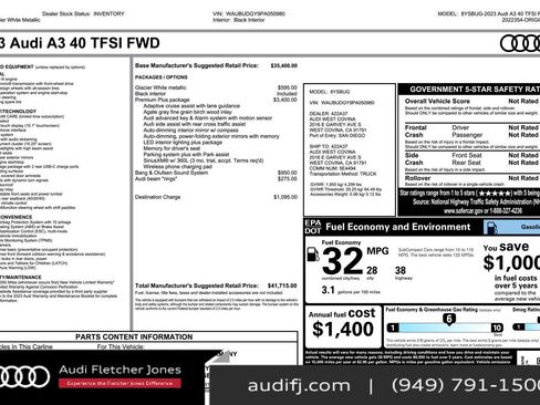 Used 2023 Audi A3 2.0T Premium Plus w/ Premium Plus Package image 25