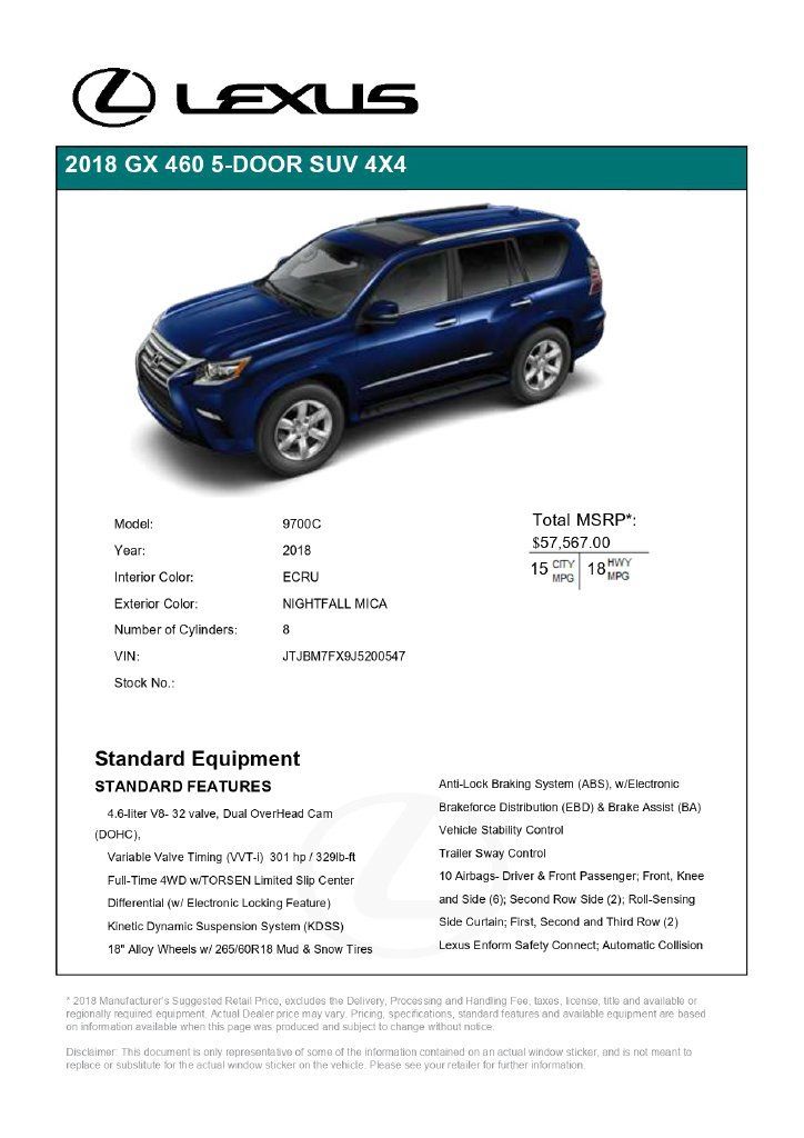 Used 2018 Lexus GX 460 Premium AWD/4WD image 6