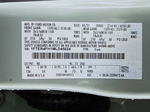 Used 2021 Ford Ranger XLT w/ Equipment Group 302A High image 29