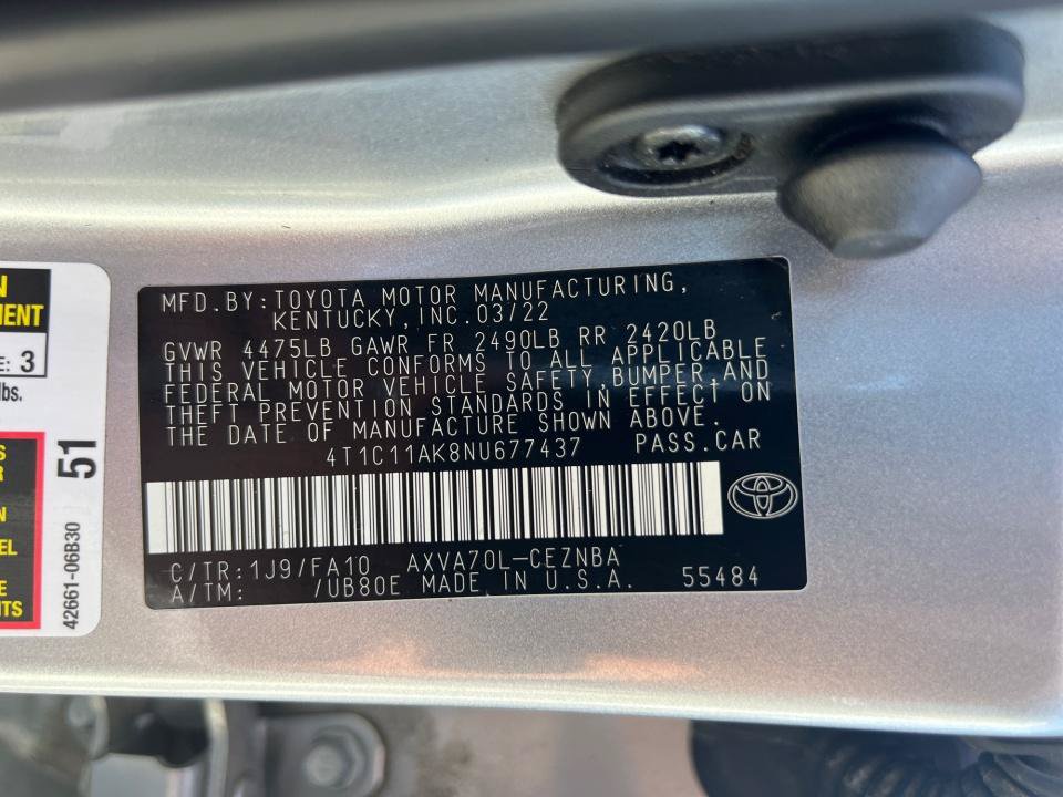 Used 2022 Toyota Camry LE FWD image 38
