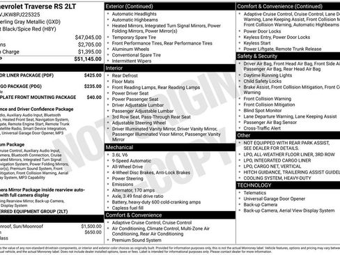 Used 2023 Chevrolet Traverse RS w/ LPO, Floor Liner Package AWD/4WD image 5