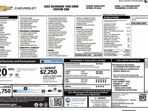 Used 2022 Chevrolet Silverado 1500 Custom image 2