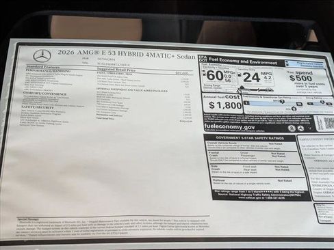 New 2026 Mercedes-Benz E 53 AMG e 4MATIC Sedan image 21