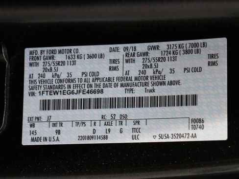 Used 2018 Ford F150 Platinum w/ Equipment Group 701A Luxury image 43