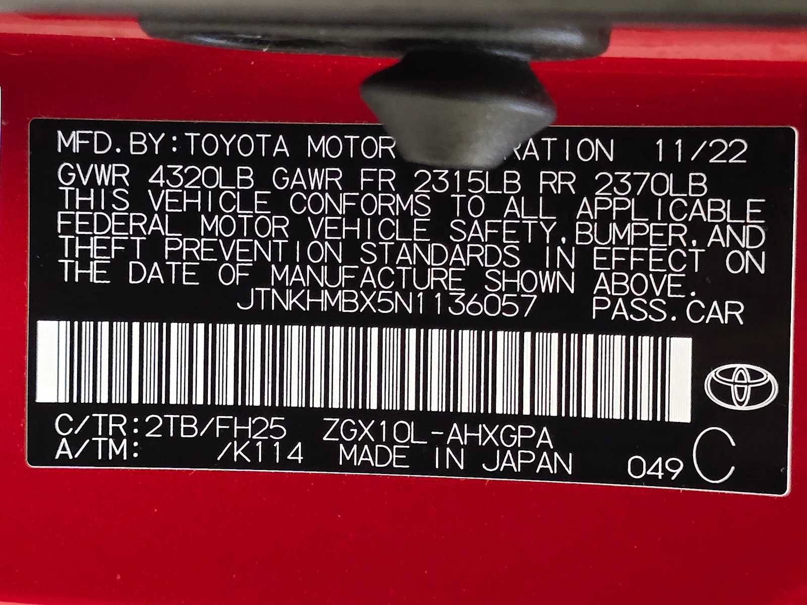 Certified 2022 Toyota C-HR Nightshade FWD image 32