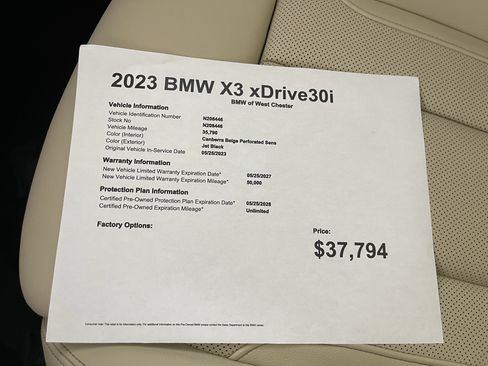 Certified 2023 BMW X3 xDrive30i w/ Convenience Package w/ZPA AWD/4WD image 19