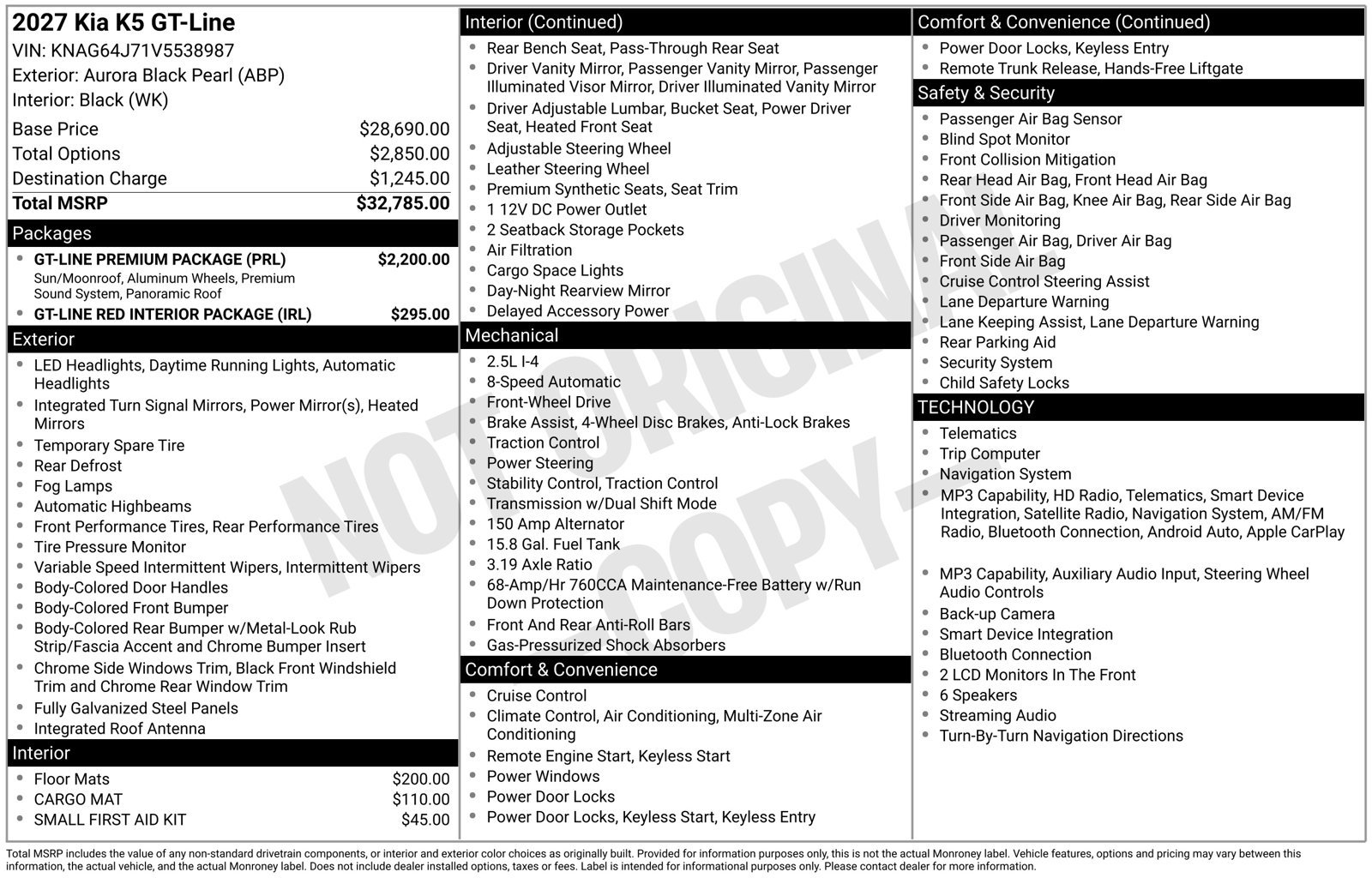 New 2027 Kia K5 GT-Line w/ GT-Line Premium Package FWD image 30