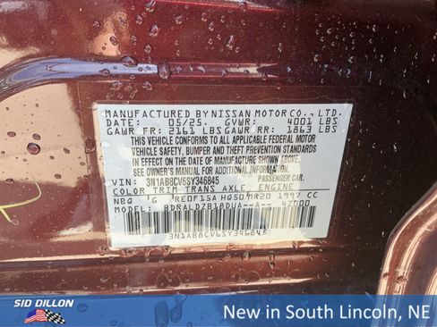 New 2025 Nissan Sentra SV image 12