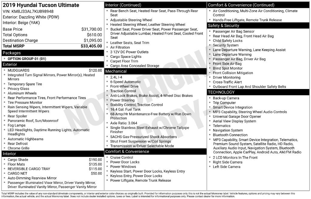Used 2019 Hyundai Tucson Ultimate FWD image 18