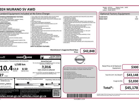 Used 2024 Nissan Murano SV AWD/4WD image 3