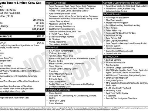 Used 2024 Toyota Tundra Limited w/ Power Package AWD/4WD image 5