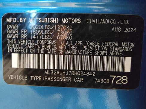 Used 2024 Mitsubishi Mirage LE FWD image 33