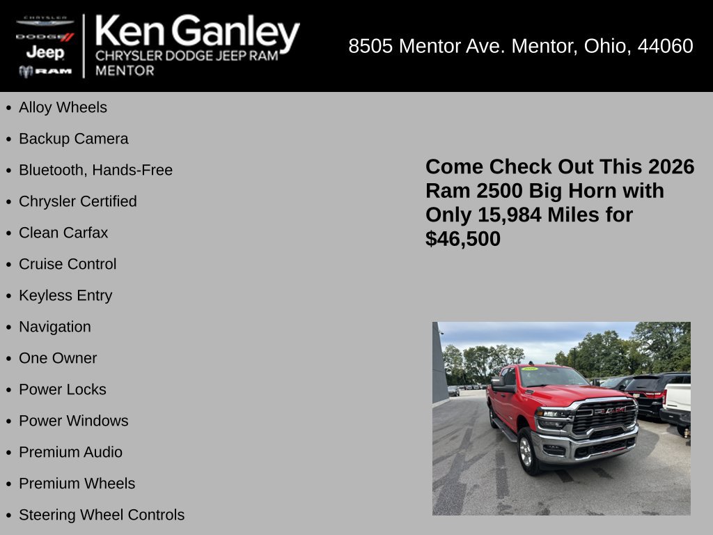 Certified 2026 RAM 2500 Big Horn AWD/4WD image 5