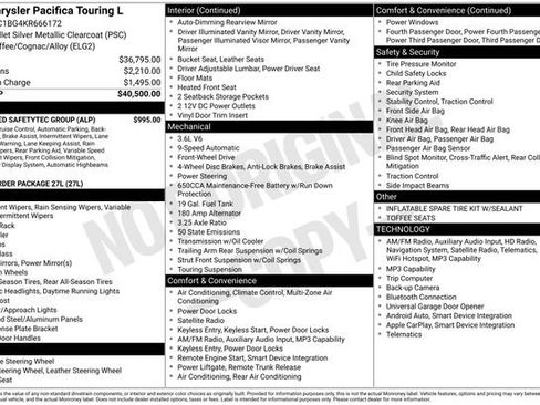 Used 2019 Chrysler Pacifica Touring-L w/ Advanced Safetytec Group FWD image 2