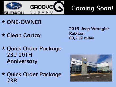 Used 2013 Jeep Wrangler Rubicon w/ Connectivity Group AWD/4WD image 2