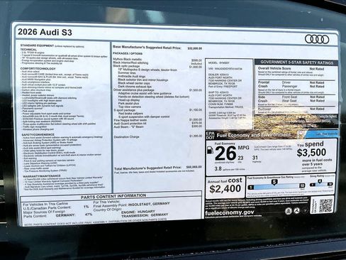 New 2026 Audi S3 Premium AWD/4WD image 16