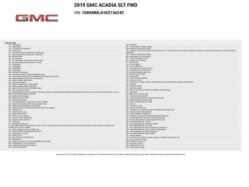 Used 2019 GMC Acadia SLT FWD image 2