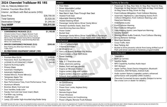 Certified 2024 Chevrolet TrailBlazer RS w/ Convenience Package AWD/4WD image 6