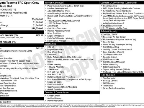 Used 2020 Toyota Tacoma TRD Sport w/ Technology Package image 33