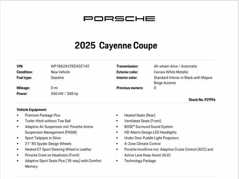 Certified 2025 Porsche Cayenne Coupe AWD/4WD image 12
