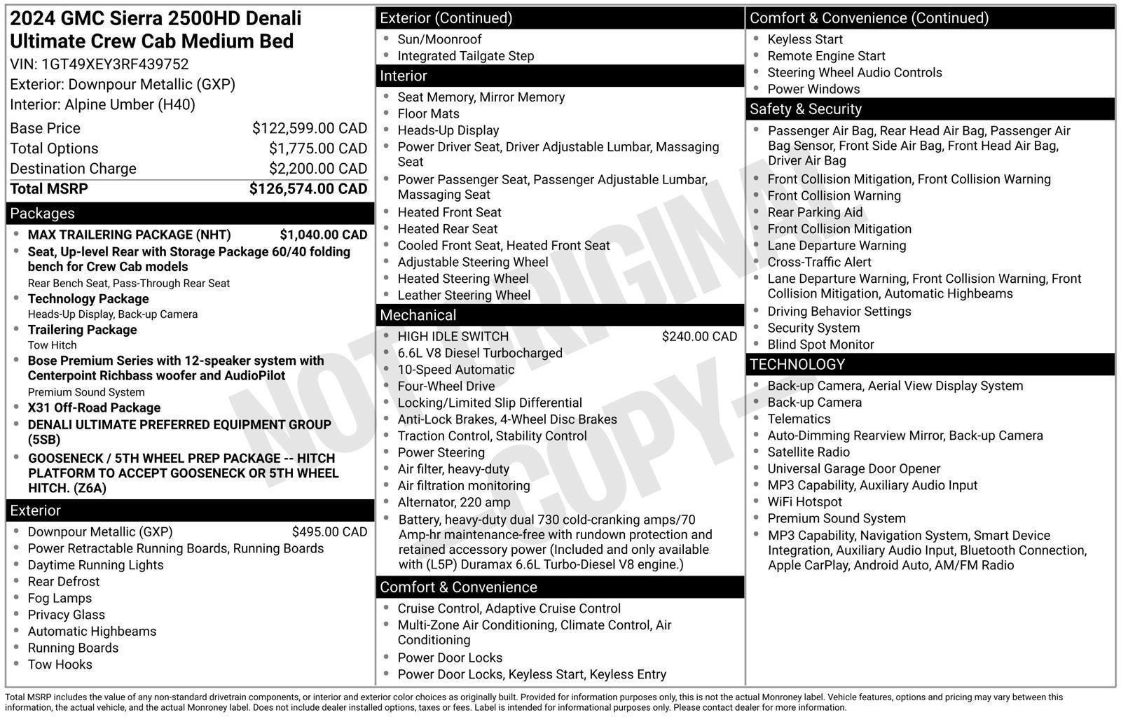 Used 2024 GMC Sierra 2500 Denali Ultimate w/ Max Trailering Package AWD/4WD image 38