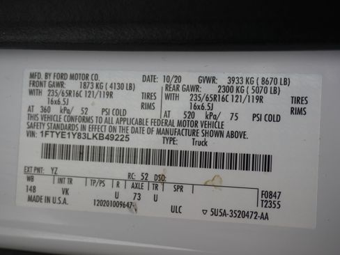 Used 2020 Ford Transit 150 Low Roof w/ Load Area Protection Package RWD image 28