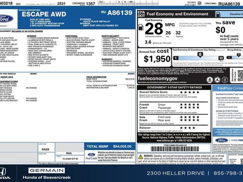 Used 2024 Ford Escape ST-Line AWD/4WD image 31