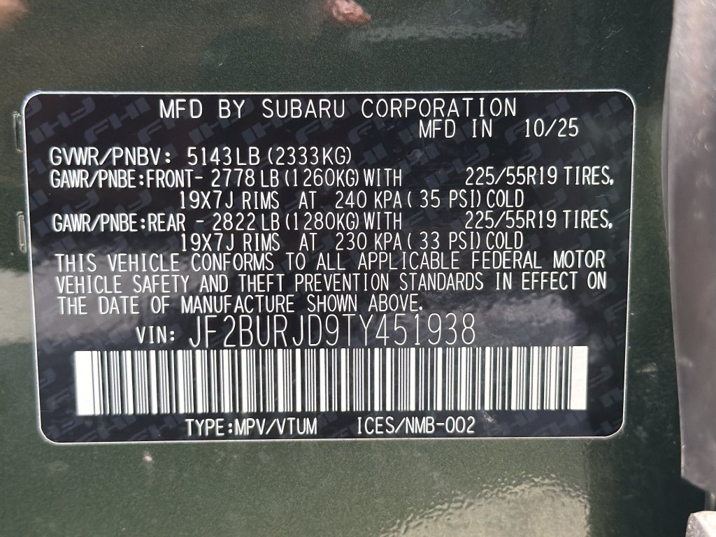 Certified 2026 Subaru Outback Touring XT AWD/4WD image 56