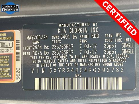 Certified 2024 Kia Sorento LX image 31