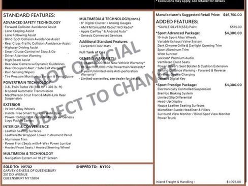 Used 2023 Genesis G70 3.3T w/ Sport Prestige Package image 43