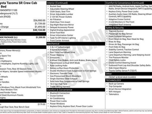 Used 2024 Toyota Tacoma SR w/ SR Upgrade Package AWD/4WD image 7