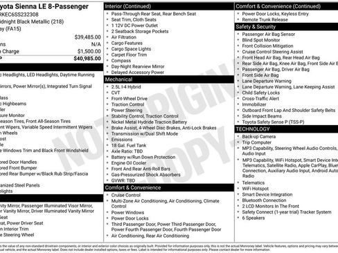Used 2025 Toyota Sienna LE FWD image 24