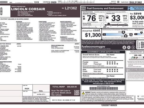 New 2025 Lincoln Corsair Grand Touring w/ Equipment Group 302A image 2