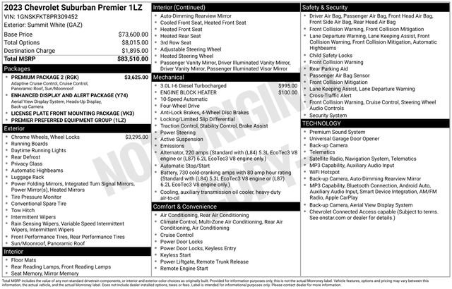 Used 2023 Chevrolet Suburban Premier w/ Premium Package 2 AWD/4WD image 5