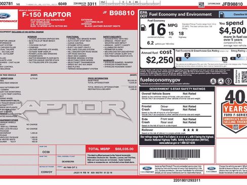 Used 2018 Ford F150 Raptor w/ Equipment Group 802A Luxury AWD/4WD image 5
